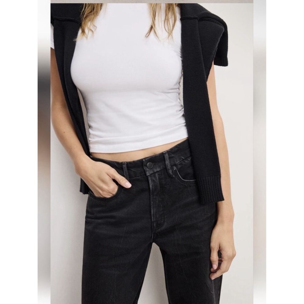 Good American Good 90s Mid Rise Jeans Sz 6 Black Baggy Vintage Inspired NWT 32" - Picture 3 of 16